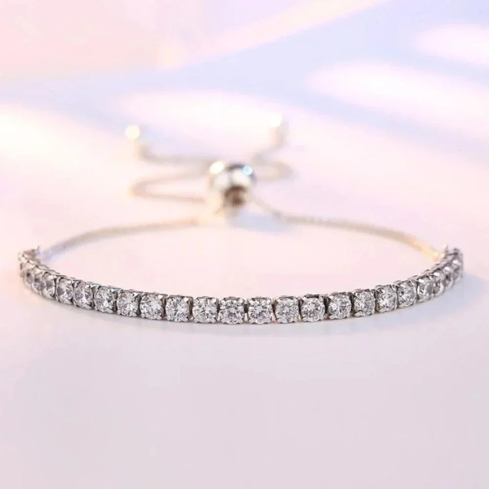 NEW 925 Sterling Silver Diamond Tennis Bracelet